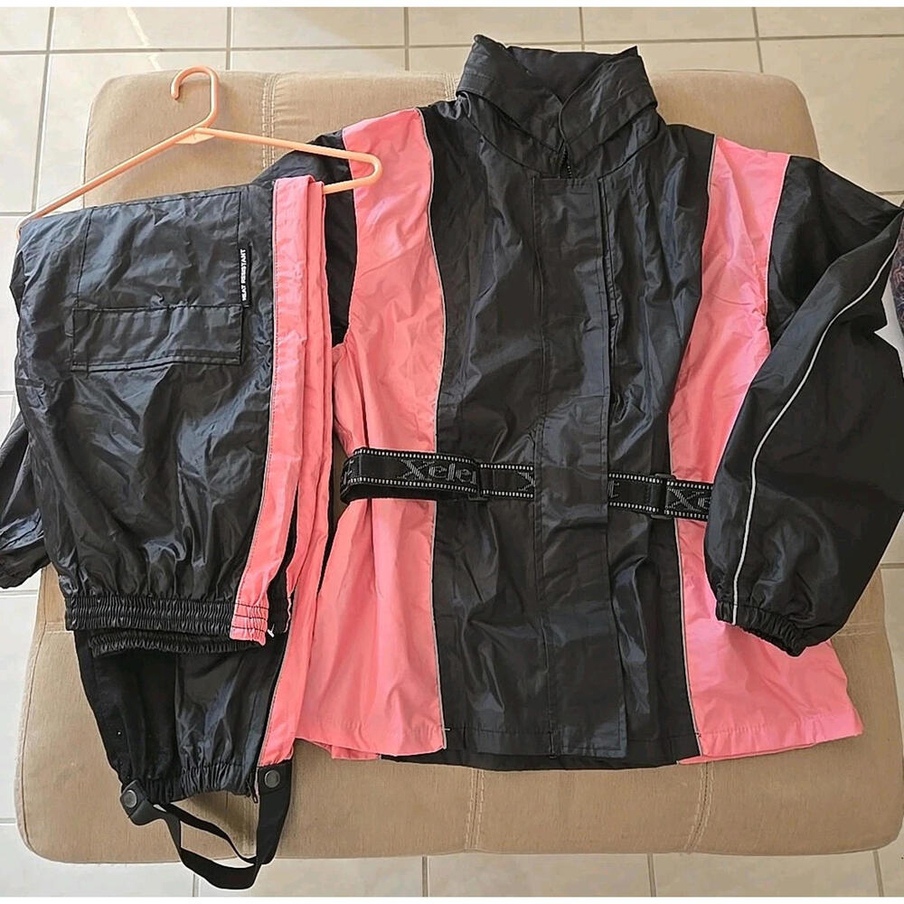Xelement 2 Piece Women's Size Large Motorcycle Biker Pants Jacket Set Black NEW